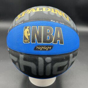 RARE SPALDING GOLD HIGHLIGHT NBA OUTDOOR BASKETBALL BALL SIZE 7 INFLATED NOS